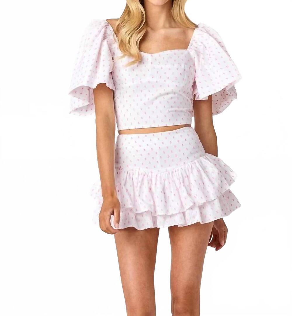 NEW CAKE FOR DINNER draper mini skirt in pink